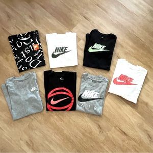 Nike Tee shirt Lot of 7 Size L Boys Black Grey White
